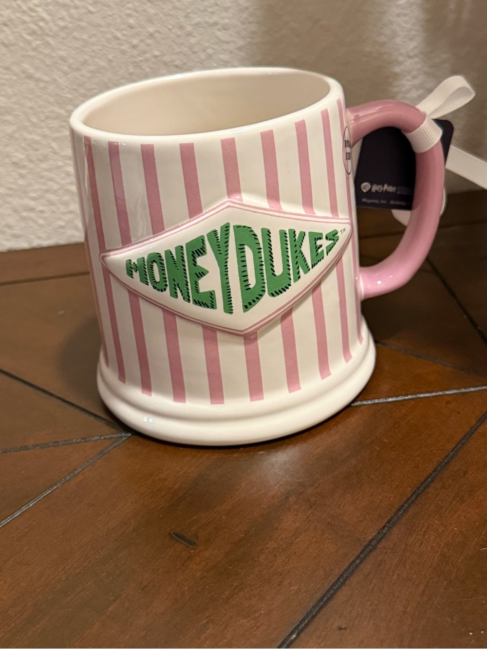 Rae Dunn x Harry Potter Pink Stripe 'Honeydukes' Ceramic Mug SWEET TREATS- NWT